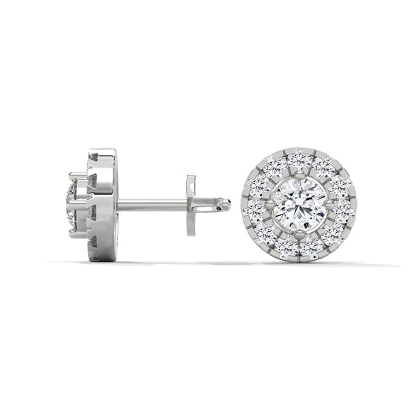 Celestial Halo Lab Grown Diamond Gold Stud Earrings