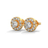 Celestial Halo Lab Grown Diamond Gold Stud Earrings