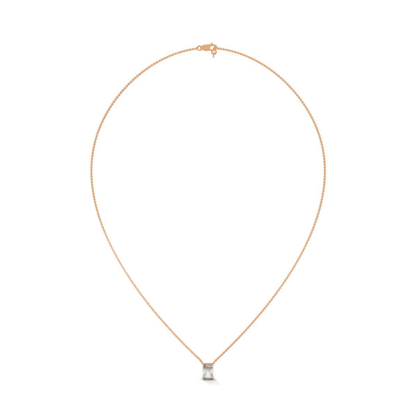 Radiant cut Lab Grown Diamond Gold Pendant Chain