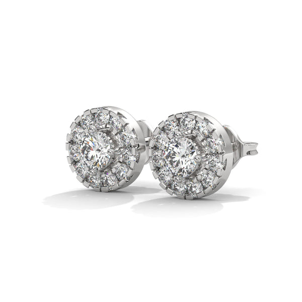 Celestial Halo Lab Grown Diamond Gold Stud Earrings