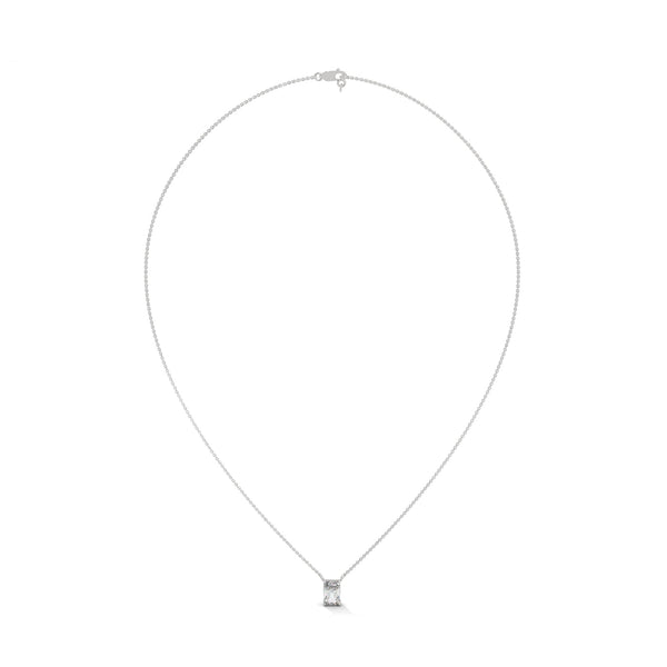 Radiant cut Lab Grown Diamond Gold Pendant Chain