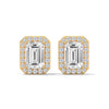 Emerald Radiance Lab Grown Diamond Gold Earrings