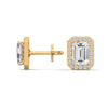 Emerald Radiance Lab Grown Diamond Gold Earrings