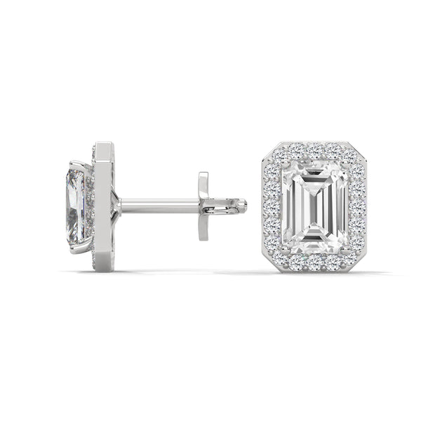 Emerald Radiance Lab Grown Diamond Gold Earrings