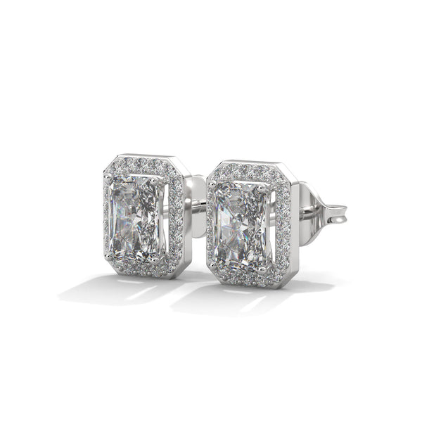 Emerald Radiance Lab Grown Diamond Gold Earrings