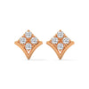 Radiant Charm Lab Grown Diamond V-Shape Gold Stud Earrings