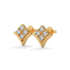 Radiant Charm Lab Grown Diamond V-Shape Gold Stud Earrings