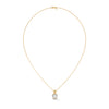 Lab Grown Diamond Half-Bezel Gold Pendant Chain