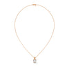 Lab Grown Diamond Half-Bezel Gold Pendant Chain
