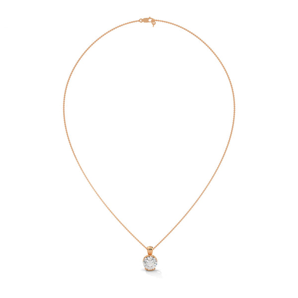 Lab Grown Diamond Half-Bezel Gold Pendant Chain