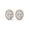 Oval Halo Elegance Lab Grown Diamond Gold Stud Earrings