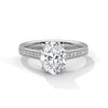 Oval Cut Double Row Pave Engagement Ring