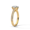 Oval Cut Double Row Pave Engagement Ring