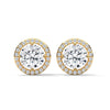 Celestial Glow Round Halo Lab Grown Diamond Gold Earrings