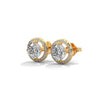 Celestial Glow Round Halo Lab Grown Diamond Gold Earrings