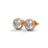 Celestial Glow Round Halo Lab Grown Diamond Gold Earrings