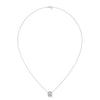 Textured Inner Design round cut Lab Grown Diamond Gold Pendant Chain