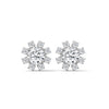 Sunbeam Bloom Round Cluster Lab Grown Diamond Gold Earrings