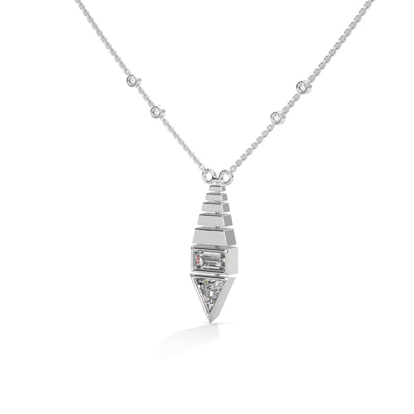 Modern Majesty: Lab Grown Diamond Geometric Gold Pendant Chain
