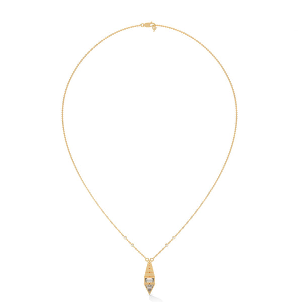 Modern Majesty: Lab Grown Diamond Geometric Gold Pendant Chain