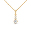 Modern elegance shines through the Trinity Radiance Pendant, featuring a graceful cascade of bezel-set diamonds in a sleek gold design.