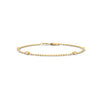 The Celestia Curve is a 5.75-inch bangle bracelet featuring 1.75 carats of 50 dazzling round-cut diamonds—crafted for a refined and radiant statement.