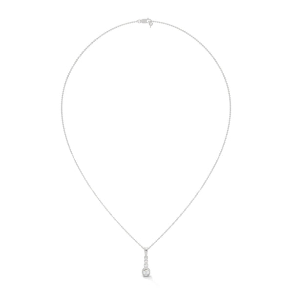 Modern elegance shines through the Trinity Radiance Pendant, featuring a graceful cascade of bezel-set diamonds in a sleek gold design.
