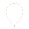 Round Bezel Lab Grown Diamond Gold Pendant Chain