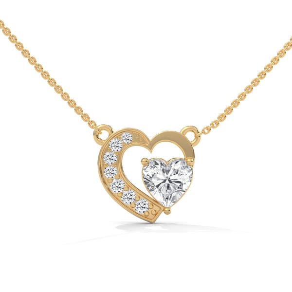 marquise cut Lab Grown Diamond Leaf Gold Pendant Chain
