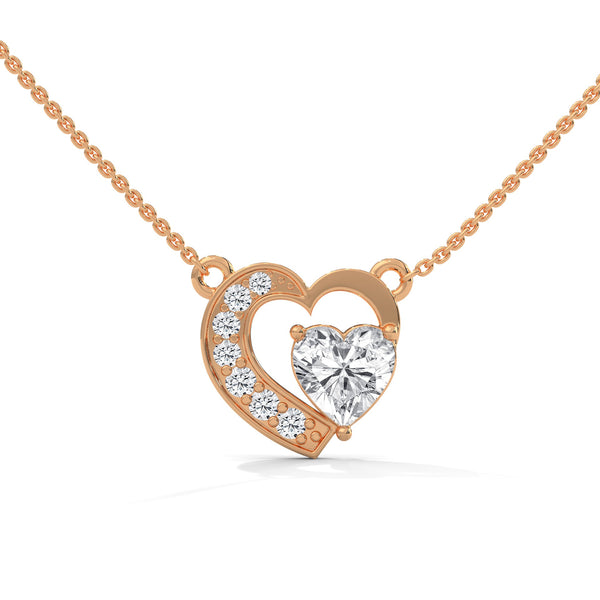 marquise cut Lab Grown Diamond Leaf Gold Pendant Chain