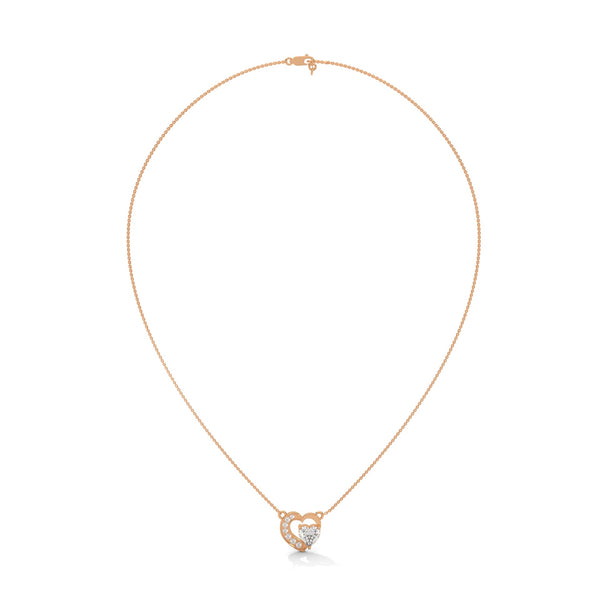 marquise cut Lab Grown Diamond Leaf Gold Pendant Chain