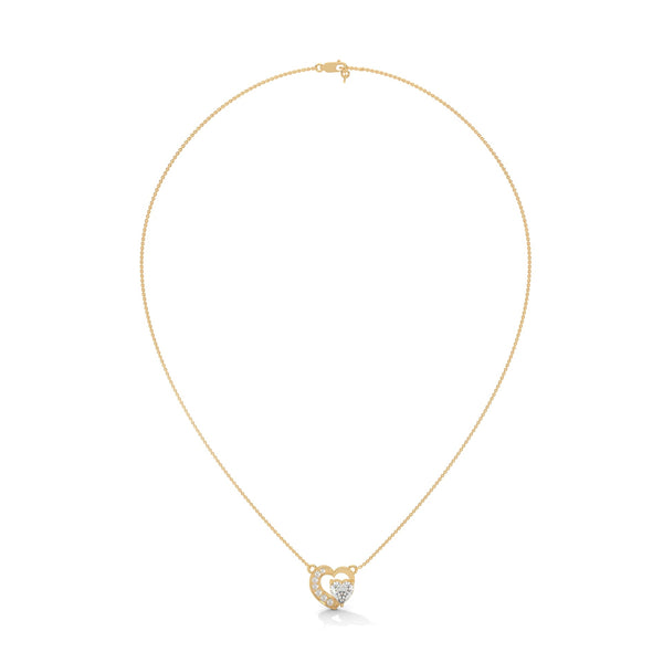 marquise cut Lab Grown Diamond Leaf Gold Pendant Chain