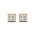Princess Perfection Lab Grown Diamond Gold Bezel Stud Earrings