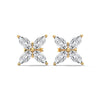 Floral Radiance Marquise Lab Grown Diamond Gold Stud Earrings