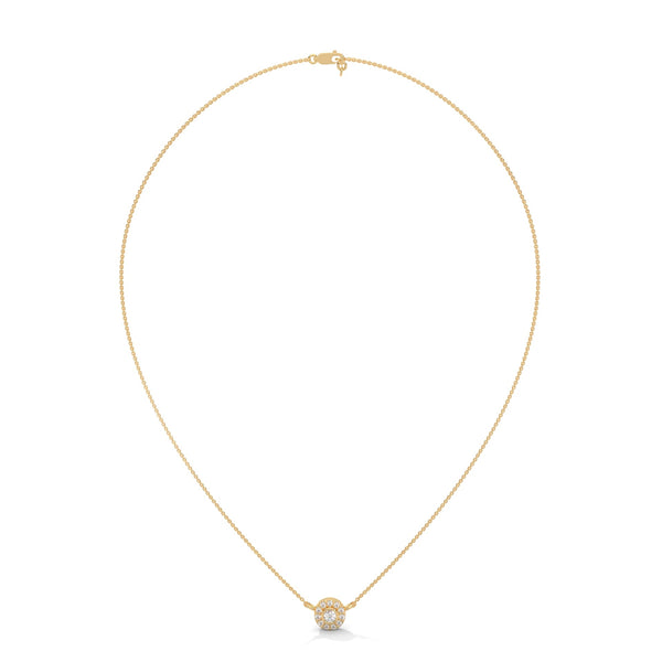 Radiant Halo Lab Grown Diamond Gold Pendant Chain