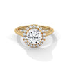 Classic Halo with Brilliant Round Center Lab Grown Diamond Gold Ring
