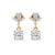 Petal Drop Elegance Lab Grown Diamond Gold Dangle Earrings