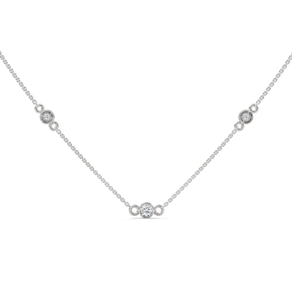 Lab Grown Diamond Station Gold Pendant Chain