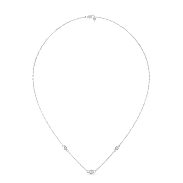 Lab Grown Diamond Station Gold Pendant Chain