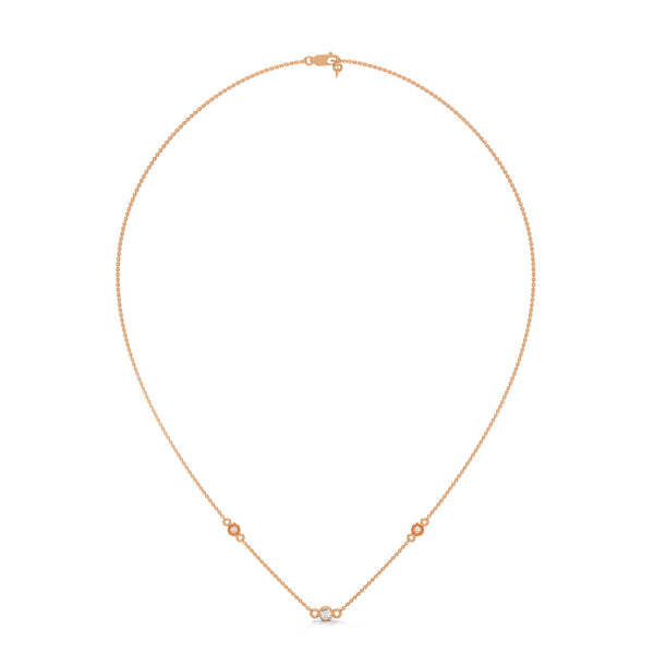 Lab Grown Diamond Station Gold Pendant Chain