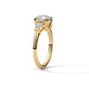 Round Center with Baguette Side Lab Grown Diamond Gold Ring