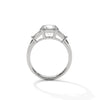 Round Center with Baguette Side Lab Grown Diamond Gold Ring