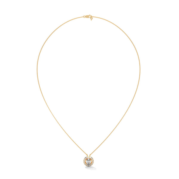 Oval Radiance Lab Grown Diamond Gold Pendant Chain