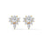 Blooming flower Lab Grown Diamond Floral Gold Earrings