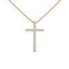 Faith & Brilliance Lab Grown Diamond Cross Gold Pendant Chain