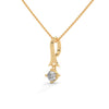 An elegant tribute to timeless style, the Golden Grace Solitaire Pendant highlights a brilliant diamond beneath a flowing gold ribbon-inspired bail.