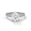 Classic Pave Engagement Ring with Round Cut Lab Grown Diamond