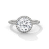 Round Lab Grown Diamond Gold Ring Pave Perfection in a Timeless Halo Design