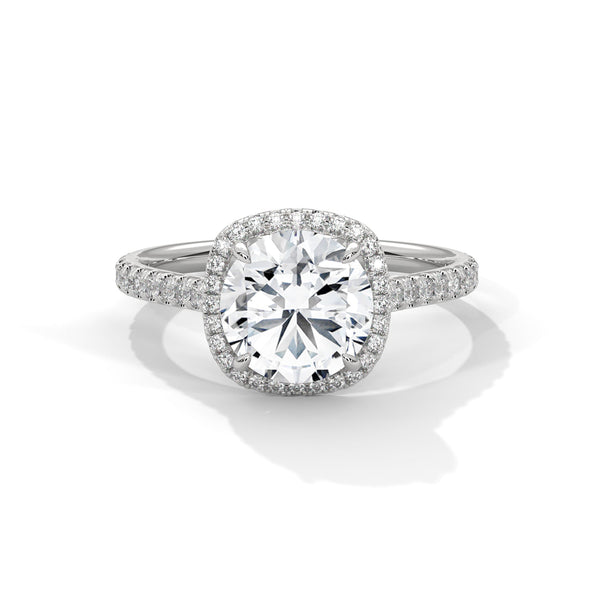 Radiant Halo Lab Grown Diamond Gold Engagement Ring