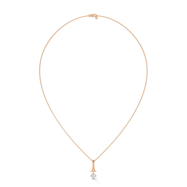An elegant tribute to timeless style, the Golden Grace Solitaire Pendant highlights a brilliant diamond beneath a flowing gold ribbon-inspired bail.